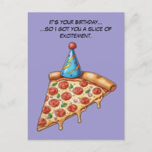 Cartão Postal Fatia de Aniversário de Humor Seco