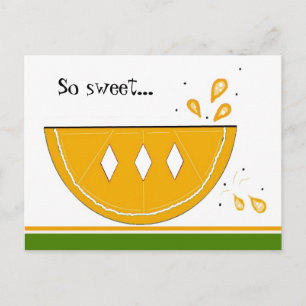 Cartão Postal Fatia de Laranja Suculenta