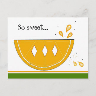 Cartão Postal Fatia de Laranja Suculenta