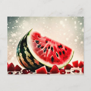 Cartão Postal Fatia de Melancia Tropical
