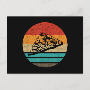 Cartão Postal Fatia de Pizza Estilo Retro Vintage
