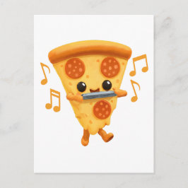 Cartão Postal Fatia Reproduzindo uma Harmonica