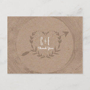 Cartão Postal Fatia Rústica De Madeira   Obrigado Cartão-Postal