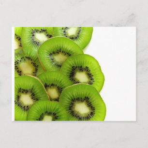 Cartão Postal Fatias verdes de Fruta de Kiwi - Impressão Fruta