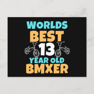 Cartão Postal Fato para festa de aniversário de 13 anos de BMX