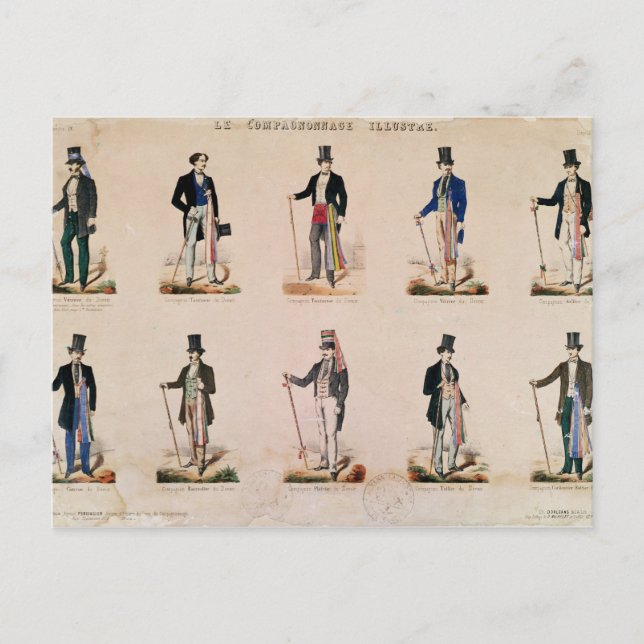 Cartão Postal Fatos de várias profissões (Frente)