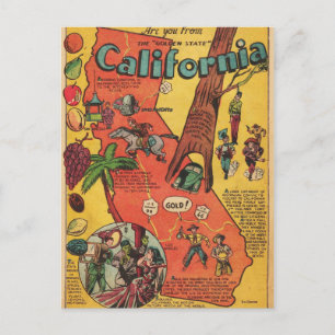 Cartão Postal Fatos do Estado ouro da Califórnia
