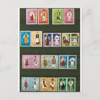 Cartão Postal Fatos folclóricos romenos em selos