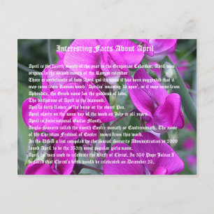 Cartão Postal Fatos interessantes sobre abril