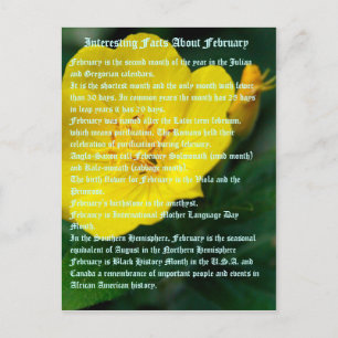 Cartão Postal Fatos interessantes sobre fevereiro