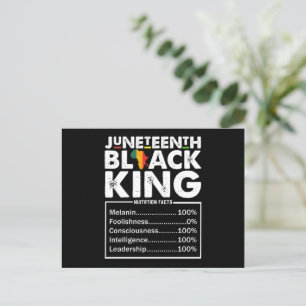 Cartão Postal Fatos Nutricionais do Rei Negro do Juneteenth Mela