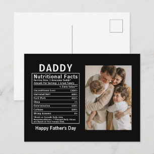 Cartão Postal Fatos Nutricionais Personalizados do Papai no Dia 