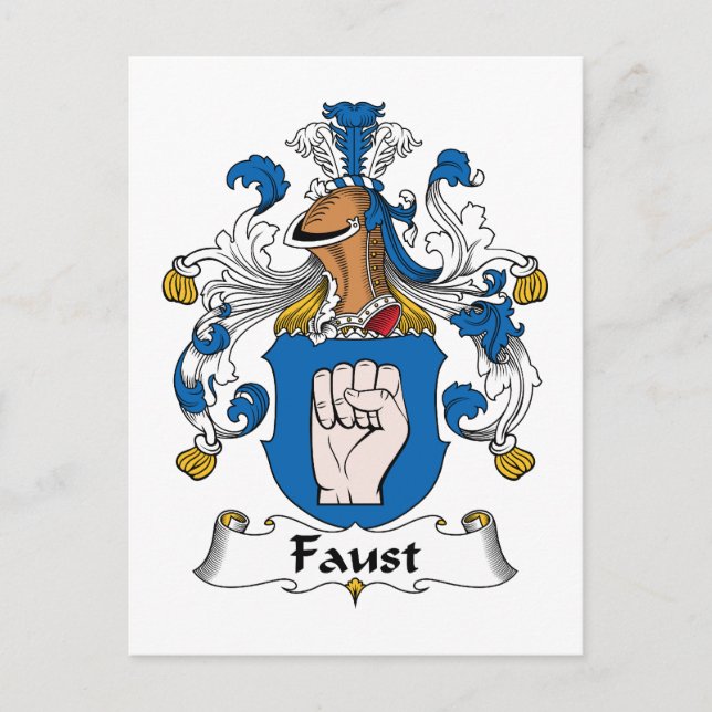 Cartão Postal Faust Family Crest (Frente)