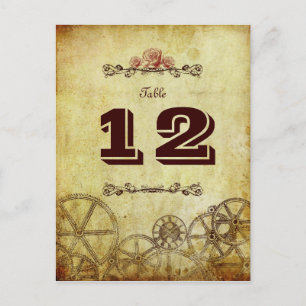 Cartão Postal Faux Antique Dourado Casamento Vitoriano Steampunk