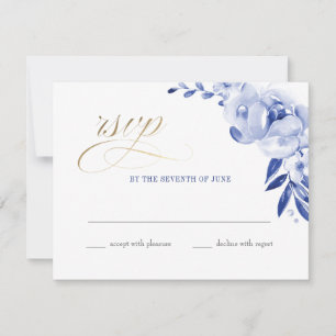 Cartão-postal Faux Faux Foil RSVP Azul-Cor-de-Água