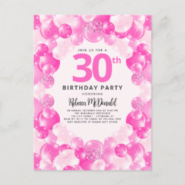 Cartão Postal Faux Faux Glitter aniversário de 30 anos