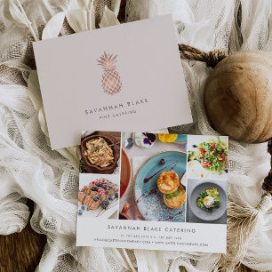 Cartão Postal Faux Rose Gold Pineapple Promotional Photo Collage