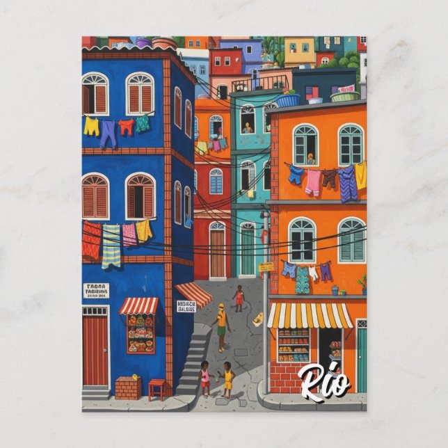 Cartão Postal Favelas no Rio de Janeiro (Frente)