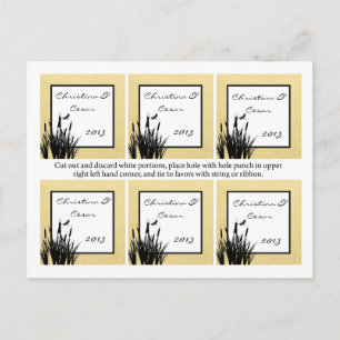 Cartão Postal Favor Tags Cattail/Dragonfly Nat floral