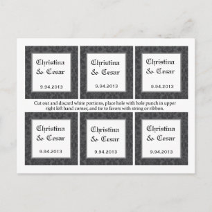 Cartão Postal Favorecer Etiquetas Cinza Negra Impressão gótica F