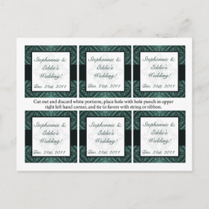 Cartão Postal Favorecer Etiquetas do Ornamentado Teal Verde