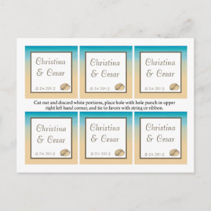 Cartão Postal Favorecer Etiquetas Ocean Beach Shore Seashells Sa