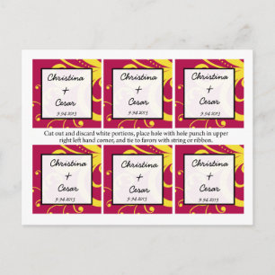 Cartão Postal Favorecer pontos de giro cor-de-rosa/amarelo