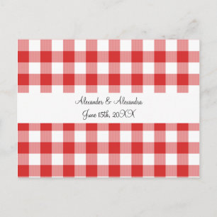 Cartão Postal Favoritos de casamento do Red Gingham