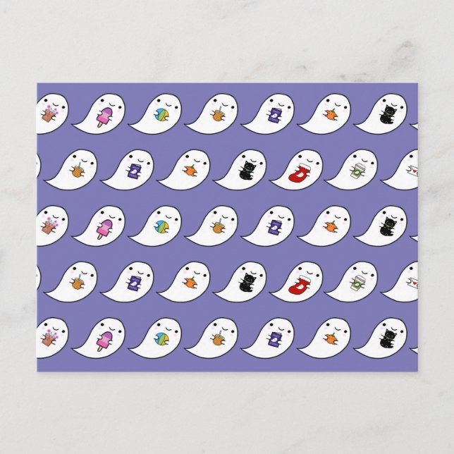 Cartão Postal Favoritos do Fantasma Kawaii (Frente)
