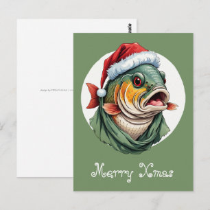 Cartão Postal Favoritos Engraçados de Natal Animal - Carpa 1