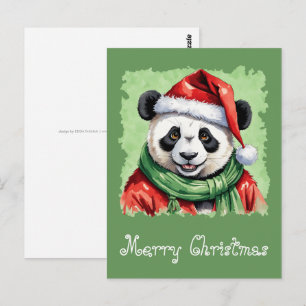 Cartão Postal Favoritos Engraçados de Natal Animal - Panda 1