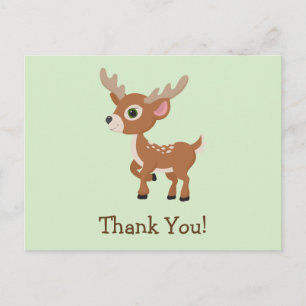 Cartão Postal Fawn, Bebê Deer Obrigado