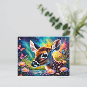 Cartão Postal Fawn em Meadow Pond