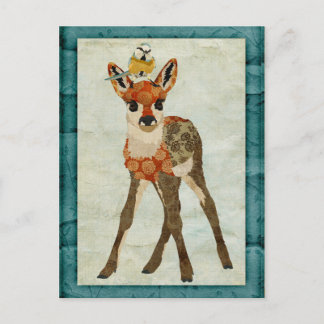 Cartão postal Fawn & Little Bird