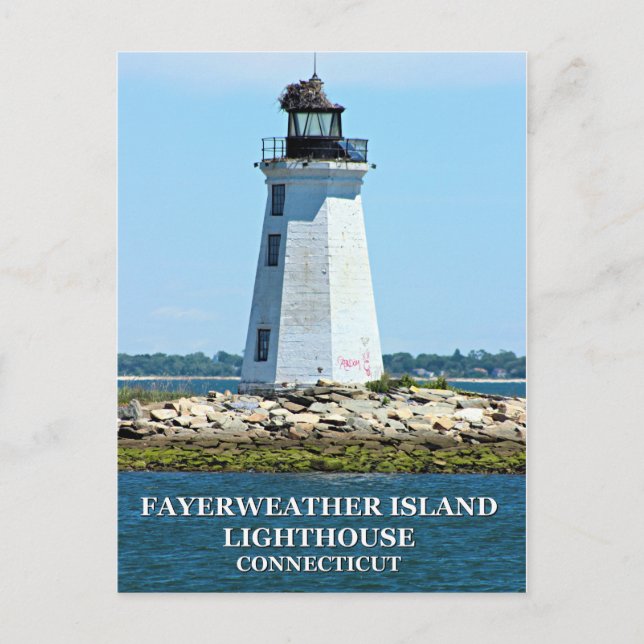 Cartão Postal Fayerweather Island Lighthouse, Connecticut (Frente)
