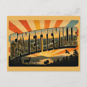 Cartão Postal Fayetteville Arkansas Arte do Lago da Montanha Oza