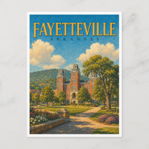 Cartão Postal Fayetteville Arkansas Campus Green GeoSaga