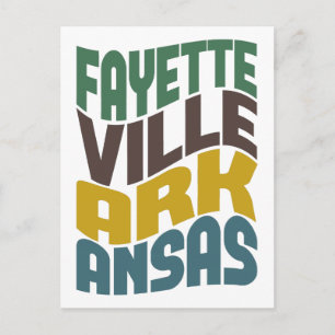 Cartão Postal Fayetteville Arkansas Retro Wave