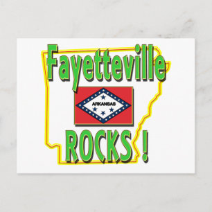 Cartão Postal Fayetteville Rocks! (verde)