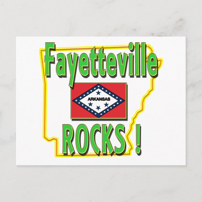 Cartão Postal Fayetteville Rocks! (verde) (Frente)