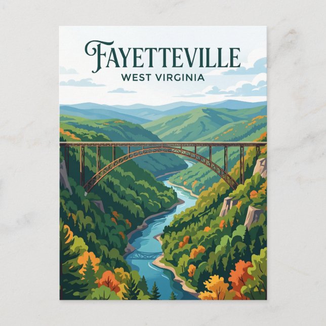 Cartão Postal Fayetteville Virgínia Ocidental (Frente)