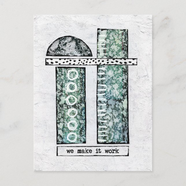 Cartão Postal Fazemos com que ele funcione - Abstrato moderno (Frente)