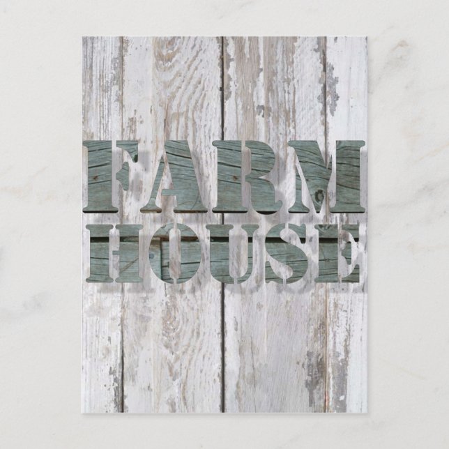 Cartão Postal fazenda de madeira branca para oeste (Frente)