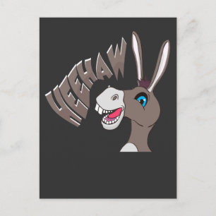 Cartão Postal Fazenda de riso de burro Animal de fazenda ri