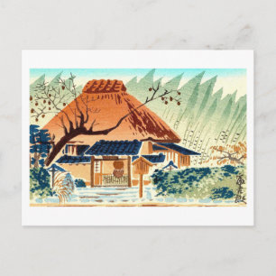 Cartão Postal Fazenda Japonesa Vintage por Tokuriki Tomikichico