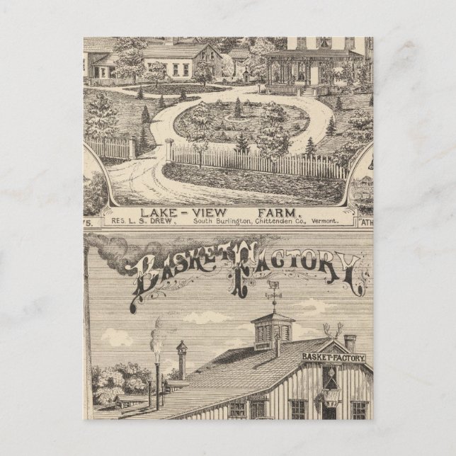 Cartão Postal Fazenda Lake View em South Burlington (Frente)