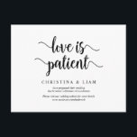 Cartão Postal Fazenda russa, o amor é paciente, casamento adiado<br><div class="desc">Este é o moderno e mínimo design de fazendas rústicas limpas,  com tema,  em preto,  o convite para Festas de casamento Reprogramado (adiado/adiado) (O amor é o paciente). É a maneira perfeita e elegante de fazer o anúncio de reagendamento para seus amigos e família.</div>