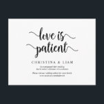 Cartão Postal Fazenda russa, o amor é paciente, casamento adiado<br><div class="desc">Este é o moderno e mínimo design de fazendas rústicas limpas,  com tema,  em preto,  o convite para Festas de casamento Reprogramado (adiado/adiado) (O amor é o paciente). É a maneira perfeita e elegante de fazer o anúncio de reagendamento para seus amigos e família.</div>