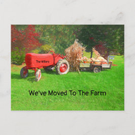 Cartão Postal Fazenda Trator Red Country Autumn Que Mudamos
