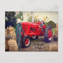 Fazenda Trator Vermelho País Russo Que Mudamos